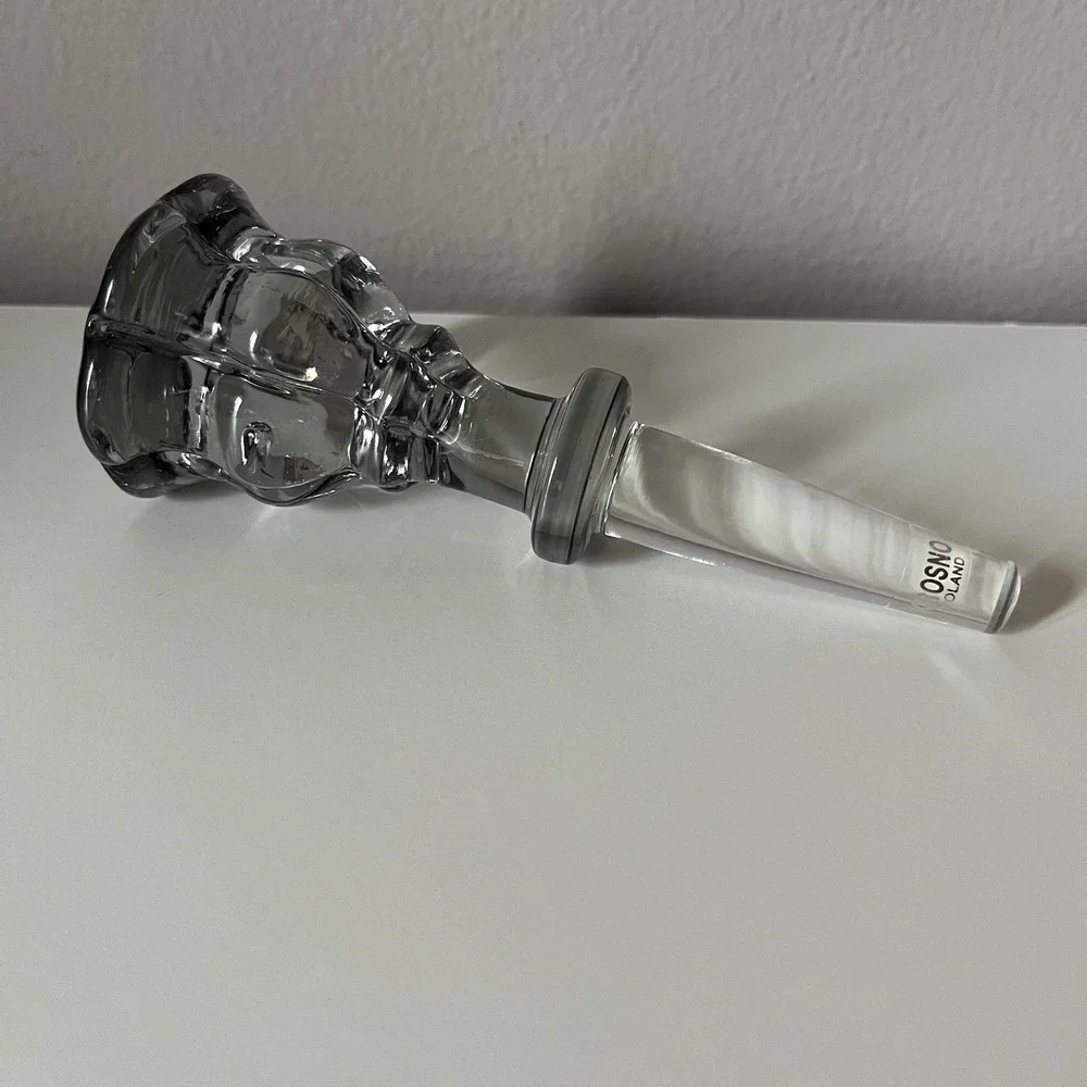 Krosno Poland Glass Replacement Stopper For Decanter, Stopper Only Lt Gray